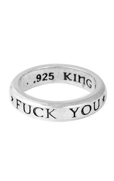 Fuck You Stackable Ring King Baby Jewelry, Mens Designer Jewelry, Grunge Jewelry, Jewelry King, Baby Rings, Stackable Jewelry, Mens Fashion Jewelry, Celebrity Jewelry, King Baby