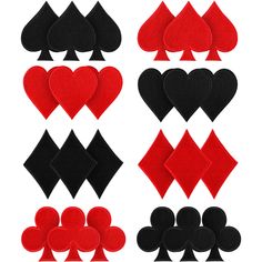 PRICES MAY VARY. Playing Card Patch Set: the package contains 24 pieces of playing cards ironing patches, including 8 styles of red diamonds, Halloween black diamonds, red color heart, black heart, black spades, red spades, red clubs and black clubs, 3 pieces for each style, a nice combination to meet your different needs; Playing card elements of the patches, whether you need to add cool style or mysterious style for items, they can be competent Good Craftsmanship: adopting embroidery technique Black Spades, Card Suits, Silver Turquoise Jewelry, Clothing Diy, Heart Patches, Club Color, Americana Fashion, Graphic Sweaters, Fantasias Halloween