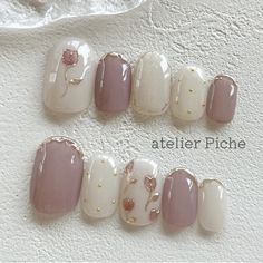 Milk Gel Nails, Short Japanese Nails, Nail Art Bunga, Japanese Gel Nail Designs