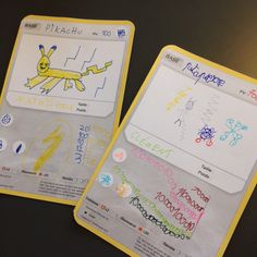 two pieces of paper with drawings on them