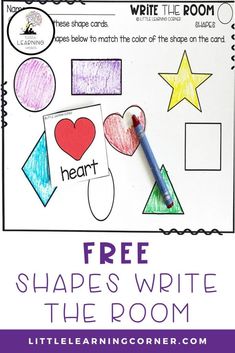 a free printable worksheet for shapes and the room to help students practice their writing skills