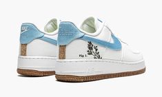 The Women’s Nike Air Force 1 Low “Indigo” is a clean look for the popular lifestyle shoe that draws design inspiration from plants and nature.  The “Indigo” is one of several women’s exclusive, botanical-inspired colorways of the Air Force 1 Low that comprise Nike’s Summer 2021 collection.  Here, the model’s white canvas upper takes the place of the Air Force 1’s traditional leather construction for a vibe that plays into the shoe’s earthy theme.  An Indigo-colored canvas Swoosh can be found on Indigo Embroidery, Womens Air Force 1, Indigo Shoes, Air Jordan 9, Jordan 10, Custom Air Force 1, Jordan 8, Air Jordan 6, Air Jordan 5