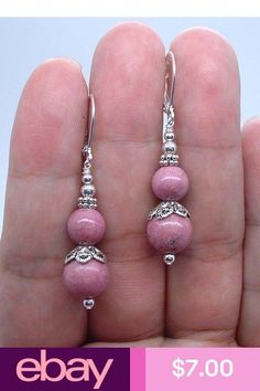 Pink Rhodonite, Earrings Hoop, Jewelry Show, Beaded Jewelry Patterns, Beaded Jewelry Diy