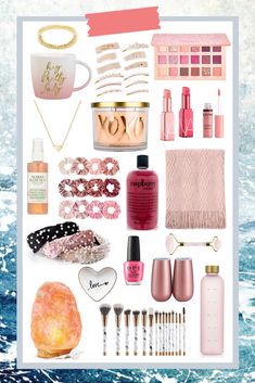 a collage of beauty products and accessories