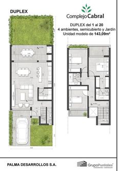 two story house plans with green roof and landscaping