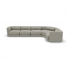 the sectional sofa is made from light gray fabric