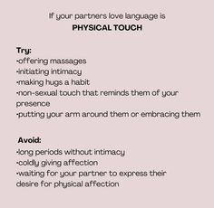 Tips to Support Your Partner’s Love Language Physical Touch Self Love Language, Physical Touch For Boyfriend, Physical Touch Love Language Pictures, Physical Touch Love Language Quote, Physical Touch Quotes, Love Languages Physical Touch, Physical Touch Love Language, Better Girlfriend, Love Language Physical Touch