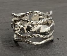 Vintage Sterling Silver Chunky Fancy Band Ring, UK Size O, US Size 7, EU Size 54, Front Max Width 16.4mm, Weight 6.98 Grams, Lovely Condition Bulky Silver Jewelry, Chunky Jewelry Silver, Chunky Silver Jewellery, Rockstar Gf, Summer Tan, Chunky Jewelry, Chunky Rings, Diy Metal, Sterling Silver Hoop Earrings