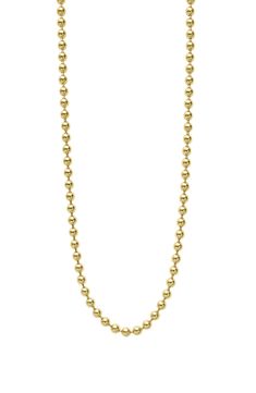 this 18-karat-gold necklace features a glinting ball chain accented with a subtle heart charm. 18" length; 2" extender 18k gold Imported Formal Yellow Gold Ball Chain Jewelry, Classic Yellow Gold Jewelry With Ball Chain, Everyday Gold Ball Chain Necklace, Classic 14k Gold Ball Chain Necklaces, Gold Ball Chain Classic Necklace, 14k Gold Necklace With Ball Chain, Classic Gold Ball Chain Necklace, Gold Metal Ball Chain Necklace, 14k Gold-filled Ball Chain Necklace