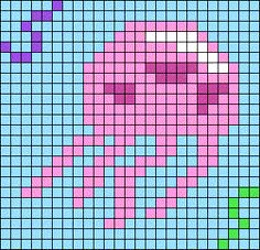 a cross stitch pattern with the shape of a horse in pink, green and blue