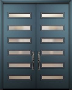 an image of a modern door with glass inserts on the front and side panels