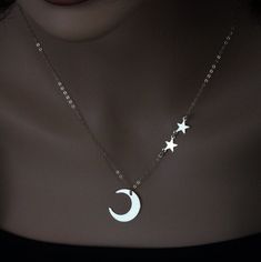 Popular Moon and Star Necklace This necklace is lightweight, pretty , unique, lovely and comfortable for everyday wear, also you can match it with other necklaces to wear layered style. 100% 14k Gold Filled or Sterling Silver Choose Metal color from Material Drop Down box as you check out. IT consists of .... -11.5x7.3mm 14k Gold Fill star, -18.7mm 24ga Crescent Blank Gold fill. -14k Gold Fill Cable chain with spring claw. -Come up with small ribbon gift box and -One Set of Care instruction pack Moon Star Necklace, Moon And Star Necklace, Crescent Moon Necklace Gold, Crescent Moon And Star, Star And Moon Necklace, South San Francisco, Layered Style, Ribbon Gift, Moon Gifts