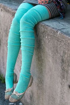 Some of our favorite Dream Stockings now come in a new, mintier seafoam green! #mint #seafoam #OTK Funky Tights, Thigh Socks, Blue Tights, Sweater Socks, Thigh High Socks, Shades Of Turquoise, Aqua Turquoise, Red Dark, Long Socks