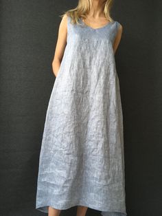 "Linen dress for women, it's elegant, minimalist, and is sure to compliment every occasion, from formal gatherings to outings with friends. Made from 100% European flax, length in front is ± 120 cm(47\"), on back 138 cm(54\") Before placing an order, check the approximate measurements given below. If you are unsure about your size or would like to adjust the length of the item, you could leave your personal measurements (height, bust, waist and hips) in a personalization box. SIZE and FIT Size X Plain Linen Dress For Spring, Casual Linen Plain Dress, Linen Maxi Dress With Straight Neckline, Plain Linen Spring Dress, Linen Dress With Straight Neckline For Daywear, Solid Plain Linen Dress, Linen A-line Shift Dress, Linen Shift A-line Dress, Plain Linen Beach Dress