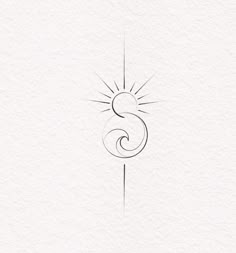 the number three is drawn in black ink on white paper with a sun behind it