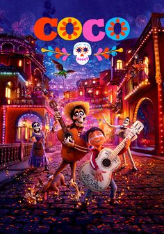 the mexican movie poster for disney pixar's animated film, vivaa