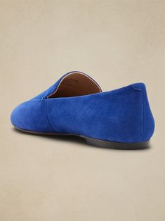 Soft Loafer | Banana Republic Suede Slip-ons With Suede Lining And Closed Toe, Suede Slip-ons With Suede Lining, Classic Suede Flat Slip-ons, Suede Slip-ons With Almond Toe And Leather Sole, Classic Almond Toe Flats With Suede Lining, Medium Width Suede Slip-on Loafers, Classic Suede Slip-ons With Flat Heel, Suede Slip-ons With Flat Heel, Suede Loafers With Leather Footbed