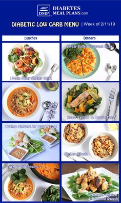 Low Carb Diabetic Meal Plan: Menu Week of 2/11/19 Slow Cooker Turkey Chili, Low Carb Menus, Cheesy Pizza, Chicken And Butternut Squash, Shrimp Alfredo, Slow Cooker Turkey, Low Carb Meal Plan, Turkey Chili