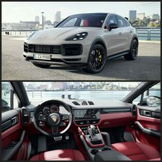 the interior and dashboard of a porsche cayenne