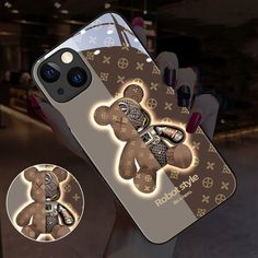 an iphone case with a teddy bear on it