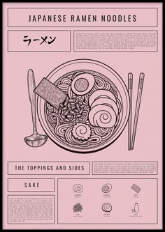 Ramen Noodle Poster | Postery.com | Posters Online Noodle Poster, Poster Grafico, Illustration Design Graphique, Poster Graphic Design, Jessica Hische, Herb Lubalin, Event Posters, Poster Design Layout, Text Poster