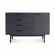 the sideboard is made from wood and has four drawers