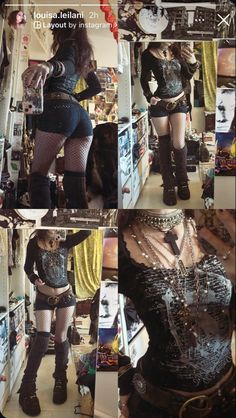 Alternative Outfits For Winter, Kesha Inspired Outfits, Black Camel 311 Outfit, Vivienne Westwood Outfits, Concert Outfits Aesthetic, Winter Alt Outfits, Bleached Shirt Ideas, Warm Rave Outfits, Outfits With Vests