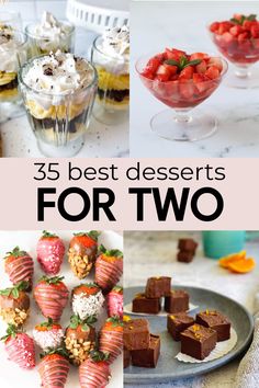 desserts for two with strawberries and chocolate