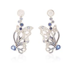 Anna Hu, Blue Butterfly Earrings, Kinetic Jewelry, Color Stones Jewelry, Evening Earrings, Jewelry Butterfly, Bvlgari Jewelry, Earrings Butterfly, Jewelry Holiday