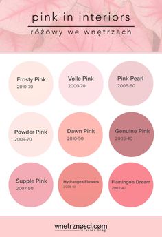 the pink color palette is shown with different shades and colors to choose from, which are also