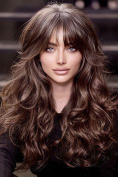 Cute Haircut Ideas, Haircut Ideas For Long Hair, Haircut Selfie, Ideas For Long Hair, Photo Hijab, Wolfcut Hair, Bangs Long, Haircut Curly