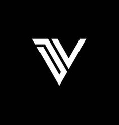 the letter v is made up of two white lines on black background, and it looks like