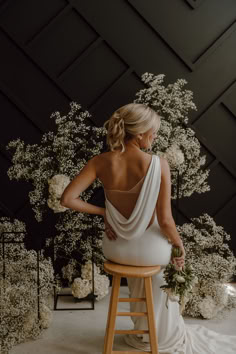 one-shoulder crepe wedding dress by Grace and Ivory Cowl Back Wedding Dress, Getting Ready Pictures, Wedding Dress With Train, Summer Wedding Dresses, Official Dresses, Forest Theme Wedding, Destination Beach Wedding, Crepe Wedding Dress, Ivory Gown