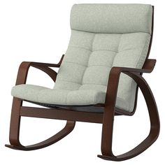 the rocking chair is made from wood and fabric