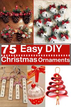 christmas ornaments and crafts are featured in this collage