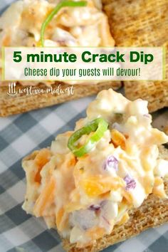 This 5 minute crack dip comes together in 5 minutes and is perfect for serving with crackers.  Ideal for pool side snacking, game day snacking or just to serve with cocktails! #dip #cheesespread #cheesedip #crackdip Cold Dip Recipes, Dip Easy, Appetizers Easy Finger Food, Best Appetizer Recipes, Lake Food Ideas, Finger Foods Easy, Dip Recipes Easy, Snack Dip, Tailgate Food