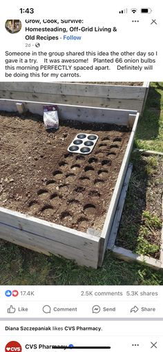 an image of a raised garden bed with dirt growing in it