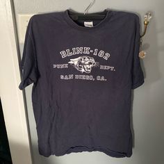 Navy Blue Vintage Blink 182 Shirt. Some Noticeable Bleach Stains On Back Refer To Pics. Thanks! Blink 182 Shirt, Shirts Vintage, Blink 182, Blue Vintage, On Back, Bleach, Color Blue, Tee Shirts, Navy Blue