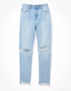 Ripped Tapered Leg Bottoms For Fall, Mom Jeans American Eagle, Cute Ripped Jeans, American Eagle Aerie, American Eagle Mom Jeans, Senior Photo Outfits, Pretty Halloween Costumes, Casual Preppy Outfits, Cute Preppy Outfits