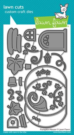 lawn cuts clear stamp set with an image of a house and garden design on it