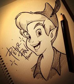 a pencil drawing of an animated character