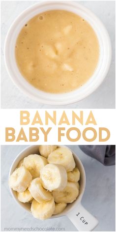 banana baby food in a bowl with the title above it