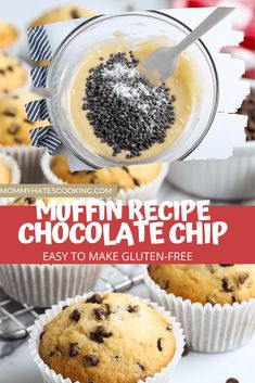 muffin recipe chocolate chip easy to make gluen - free with only 3 ingredients