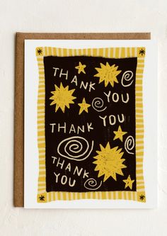 A star print card reading Thank you multiple times. Thank You Card For Man, Thank You Greeting Cards Handmade, Home Made Thank You Cards, Unique Thank You Cards, Fall Cards Handmade, Thank You Greeting Cards, Simple Collage, Thank You Greetings, Red Hook