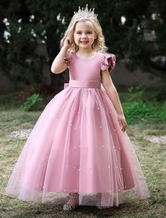 Kids Girls' Dress Plain Sleeveless Performance Party Mesh Bow Princess – BL Dress Dresses For Little Princess, Dress For Kids 7-8 For Wedding, Flower Girl Dress For Kids, Party Wear Dress For Kids Girl, Kids Party Frocks Design, Dress Outfits For Birthday, Kids Fashion Dress Princesses, Princess Frocks For Kids, Dress For Girls For Wedding