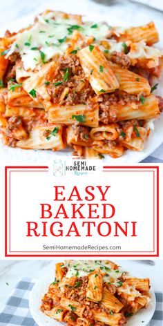 an easy baked rigatoni recipe with meat and cheese