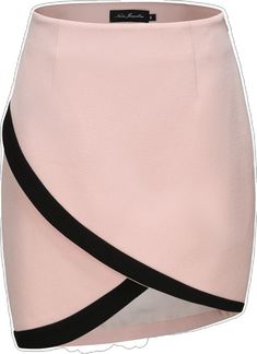 a pink skirt with black straps on the side