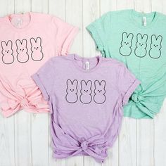 Available In Lilac, Mint Or Pink! You'll Love Your New Peeps Shirt. Easter Shirts For Women, Holiday Fits, Tailgate Shirt, Coffee Graphic Tee, Tiger Shirt, Easter T Shirts, Purple T Shirts, Orange Shirt, Easter Shirt