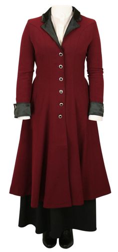 Veronica Frock Coat - Burgundy Steampunk Blouse, Western Style Dresses, Short Frocks, Black Frock, Ladies Coat, Frock For Women, Adventure Outfit, Frock Coat, Traditional Indian Outfits