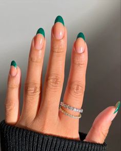 #simplesummernails #summernails #summernails2024 #simplesummernails2024 #nailinspo #holidaynails It Girl Summer, Green French, Green Nail Polish, Goth Nails, Classic French Manicure, Green Nail, Uk Photos, Nail Length, Nail Designs Summer